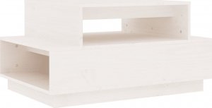 vidaXL Stolik kawowy, biały, 80x55x40,5 cm, lite drewno sosnowe 2