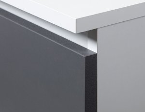 Fabryka Mebli Akord Szafa z nadstawką S 90 cm 2 drzwi 2 szuflady - biała-grafit szary 4