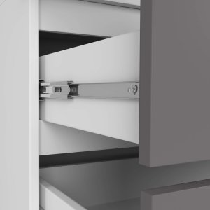 Fabryka Mebli Akord Szafa z nadstawką S 90 cm 2 drzwi 2 szuflady - biała-grafit szary 5