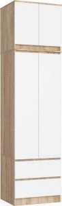 Fabryka Mebli Akord Nadstawka na szafę 60 cm - dąb sonoma-biała - 2 drzwi 5