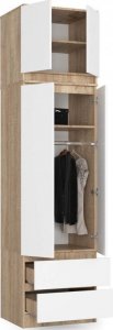 Fabryka Mebli Akord Nadstawka na szafę 60 cm - dąb sonoma-biała - 2 drzwi 6