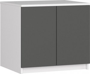Fabryka Mebli Akord Nadstawka na szafę 60 cm - biała-grafit szary - 2 drzwi 1