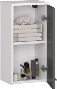 Fabryka Mebli Akord Szafka łazienkowa wisząca FIN W 30 cm - biała-grafit szary - 1 drzwi 2