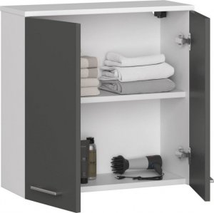 Fabryka Mebli Akord Szafka wisząca W 60 cm FIN 2D - biała-grafit szary 2