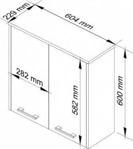 Fabryka Mebli Akord Szafka wisząca W 60 cm FIN 2D - biała-grafit szary 3