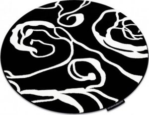 Dywany Łuszczów Dywan HAMPTON Rosa koło róża, kwiaty czarny, koło 200 cm 1