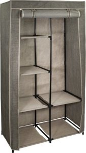 Home Life Tekstylna szafa z półkami - brązowa 2