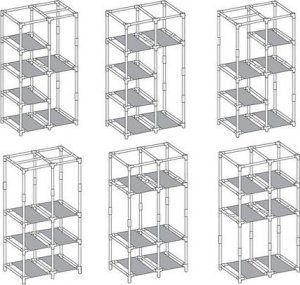 Home Life Tekstylna szafa z półkami - brązowa 4