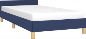 vidaXL vidaXL Rama łóżka z zagłówkiem, niebieska, 90x190 cm, obita tkaniną 3