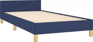 vidaXL vidaXL Rama łóżka z zagłówkiem, niebieska, 90x190 cm, obita tkaniną 4