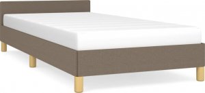 vidaXL Rama łóżka z zagłówkiem, kolor taupe, 90x200 cm, obita tkaniną 2