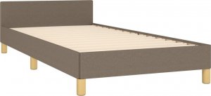 vidaXL Rama łóżka z zagłówkiem, kolor taupe, 90x200 cm, obita tkaniną 4