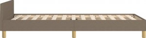 vidaXL Rama łóżka z zagłówkiem, kolor taupe, 90x200 cm, obita tkaniną 6