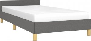 vidaXL Rama łóżka z zagłówkiem, ciemnoszara, 100x200 cm, obita tkaniną 3