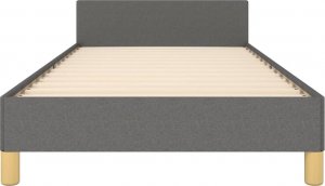 vidaXL Rama łóżka z zagłówkiem, ciemnoszara, 100x200 cm, obita tkaniną 5