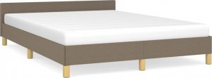 vidaXL vidaXL Rama łóżka z zagłówkiem, taupe, 140x190 cm, obita tkaniną 2