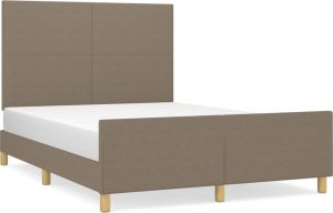 vidaXL vidaXL Rama łóżka z zagłówkiem, taupe, 140x190 cm, obita tkaniną 2
