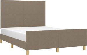 vidaXL vidaXL Rama łóżka z zagłówkiem, taupe, 140x190 cm, obita tkaniną 3