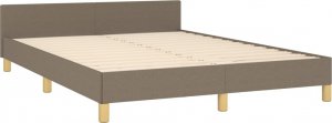 vidaXL vidaXL Rama łóżka z zagłówkiem, taupe, 140x190 cm, obita tkaniną 5