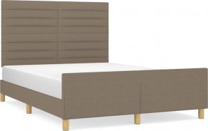 vidaXL vidaXL Rama łóżka z zagłówkiem, taupe, 140x190 cm, obita tkaniną 2