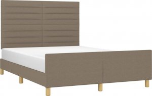 vidaXL vidaXL Rama łóżka z zagłówkiem, taupe, 140x190 cm, obita tkaniną 3