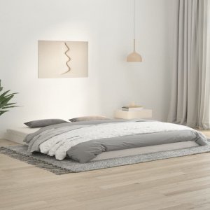 vidaXL vidaXL Rama łóżka, biała, 180x200 cm, lite drewno sosnowe, Super King 1