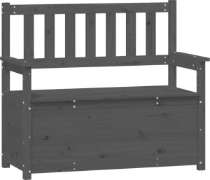vidaXL vidaXL Ławka, szara, 112,5x51,5x96,5 cm, lite drewno sosnowe 2