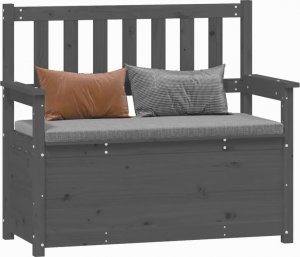 vidaXL vidaXL Ławka, szara, 112,5x51,5x96,5 cm, lite drewno sosnowe 4