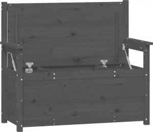 vidaXL vidaXL Ławka, szara, 112,5x51,5x96,5 cm, lite drewno sosnowe 5