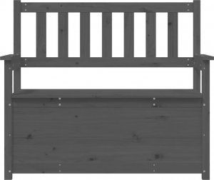 vidaXL vidaXL Ławka, szara, 112,5x51,5x96,5 cm, lite drewno sosnowe 6