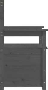 vidaXL vidaXL Ławka, szara, 112,5x51,5x96,5 cm, lite drewno sosnowe 7