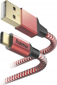 Kabel USB Hama USB-A - USB-C 1.5 m Czerwono-biało-niebieski (002015590000) 3