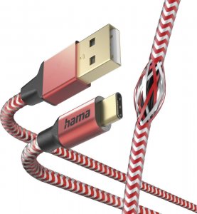 Kabel USB Hama USB-A - USB-C 1.5 m Czerwono-biało-niebieski (002015590000) 5