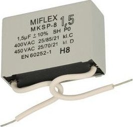 MIFLEX Kondensator silnikowy MIFLEX 1,5uF 400V POLSKI 1