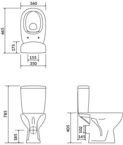 Zestaw kompaktowy WC Cersanit WC kompakt 616 ARTECO 011 NEW CleanOn z deską duroplastową, antybakteryjną, wolnoopadającą z funkcją łatwego wypinania (K667-056) 11