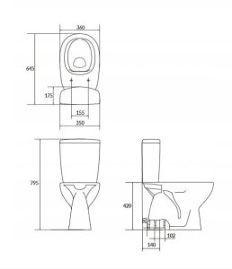 Zestaw kompaktowy WC Cersanit (kompakty WC bezkołnierzowe CleanOn) WC kompakt 683 ARTECO CleanOn* 021 3/5 z deską polipropylenową, wolnoopadającą (K667-074) 5