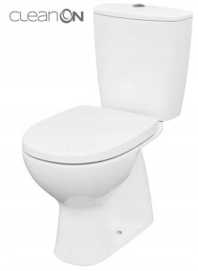 Zestaw kompaktowy WC Cersanit (kompakty WC bezkołnierzowe CleanOn) WC kompakt 685 ARTECO CleanOn 021 NEW 3/5 z deską duroplastową, wolnoopadającą z łatwym wypinaniem (K667-076) 10
