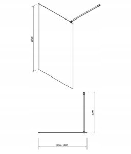 Cersanit (kabiny WALK-IN) Kabina prysznicowa walk-in MILLE - (120x200) chrom (S161-002) 4