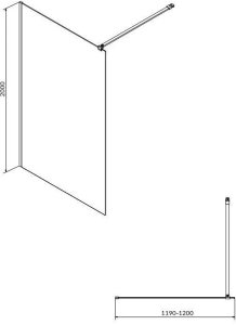 Cersanit (kabiny WALK-IN) Kabina prysznicowa walk-in MILLE - (120x200) chrom (S161-002) 9