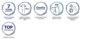 Cersanit (kabiny WALK-IN) Kabina prysznicowa walk-in MILLE - (120x200) czarna (S161-004) 10