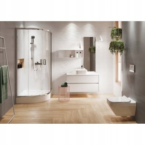 Cersanit (kabiny prysznicowe z brodzikiem) SET B162: Kabina BASIC półokrągła - (90x185), z brodzikiem TAKO - (90x16) (S601-118) 5