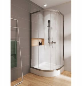 Cersanit (kabiny prysznicowe z brodzikiem) SET B162: Kabina BASIC półokrągła - (90x185), z brodzikiem TAKO - (90x16) (S601-118) 6