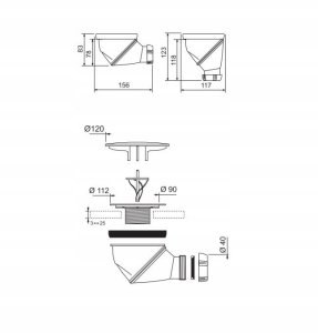 Brodzik Cersanit (akcesoria - brodziki prysznicowe) Syfon brodzikowy Ø 90 TAKO (S904-006) 3
