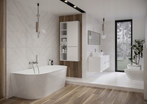 Wanna Cersanit (wanny wolnostojące) Wanna wolnostojąca przyścienna CREA (170x83) (S301-301) 6