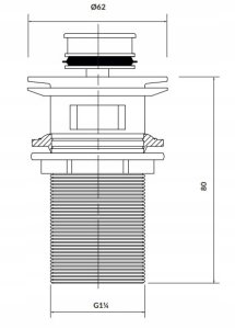 Cersanit Ceramiczny korek klik-klak do umywalek z przelewem - eurowhite (K11-2377) 2