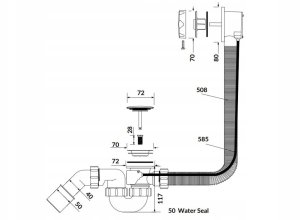 Syfon Cersanit (akcesoria - wanny) Syfon wannowy automatyczny XL (S904-011) 2