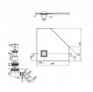 Cersanit (brodziki pięciokątne) SET B544: Brodzik pięciokątny TAKO SLIM 80x4 + Syfon (S601-130) 3