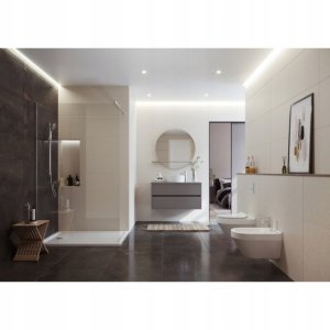 Cersanit (kabiny walk-in) Kabina prysznicowa walk-in MILLE chrom - (90x200) szkło transparentne (S161-006) 2