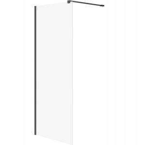 Cersanit (kabiny walk-in) Kabina prysznicowa walk-in MILLE czarna - (80x200) szkło transparentne (S161-007) 1