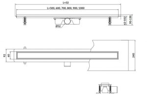 Cersanit Odpływ liniowy z rusztem dwustronnym TAKO 90 stal (S907-011) 5